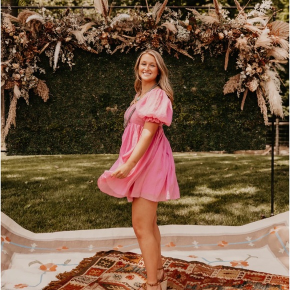 Lush Pink Baby Doll Dress - Picture 3 of 8